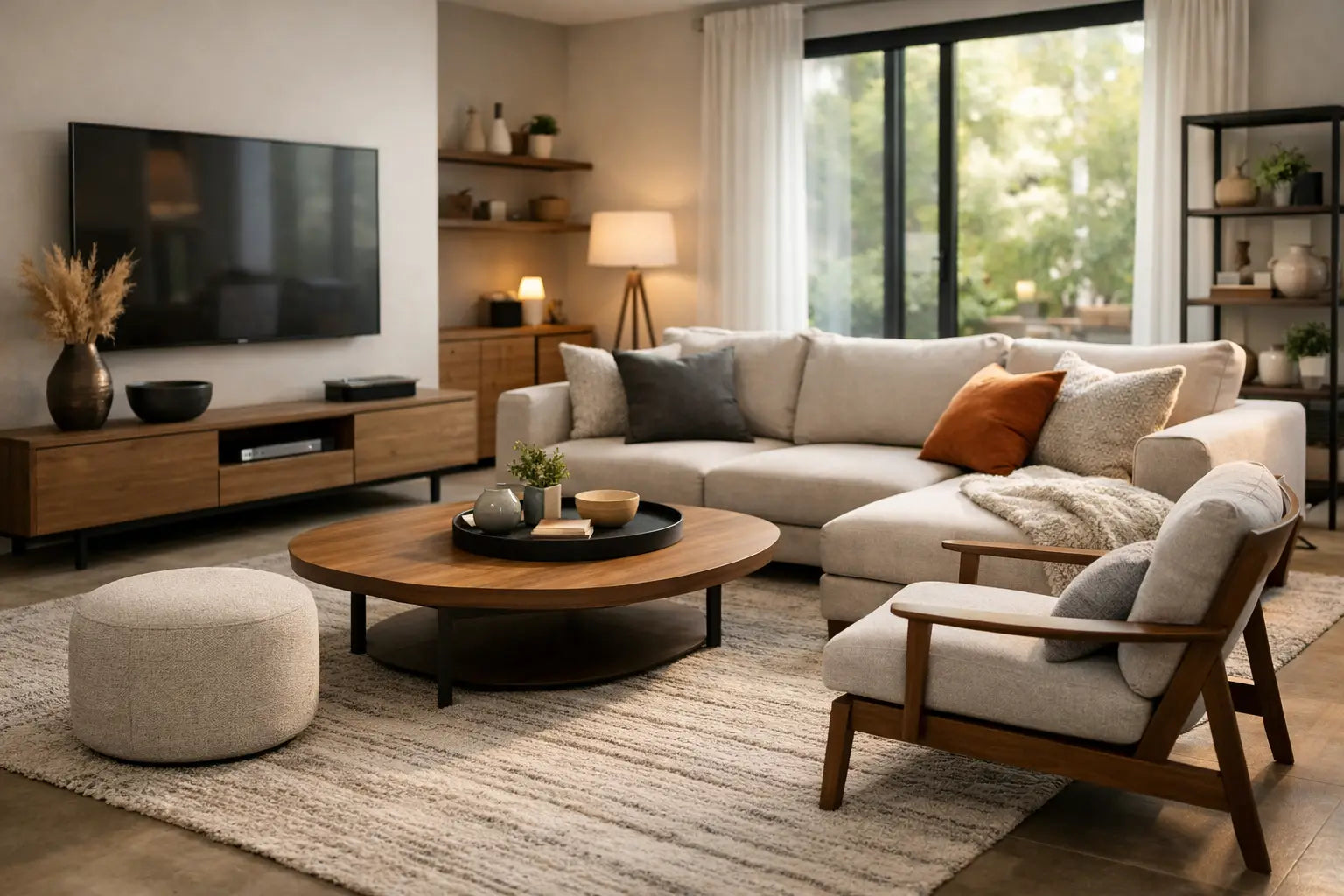 Muebles modernos para sala familiar que sí funcionan