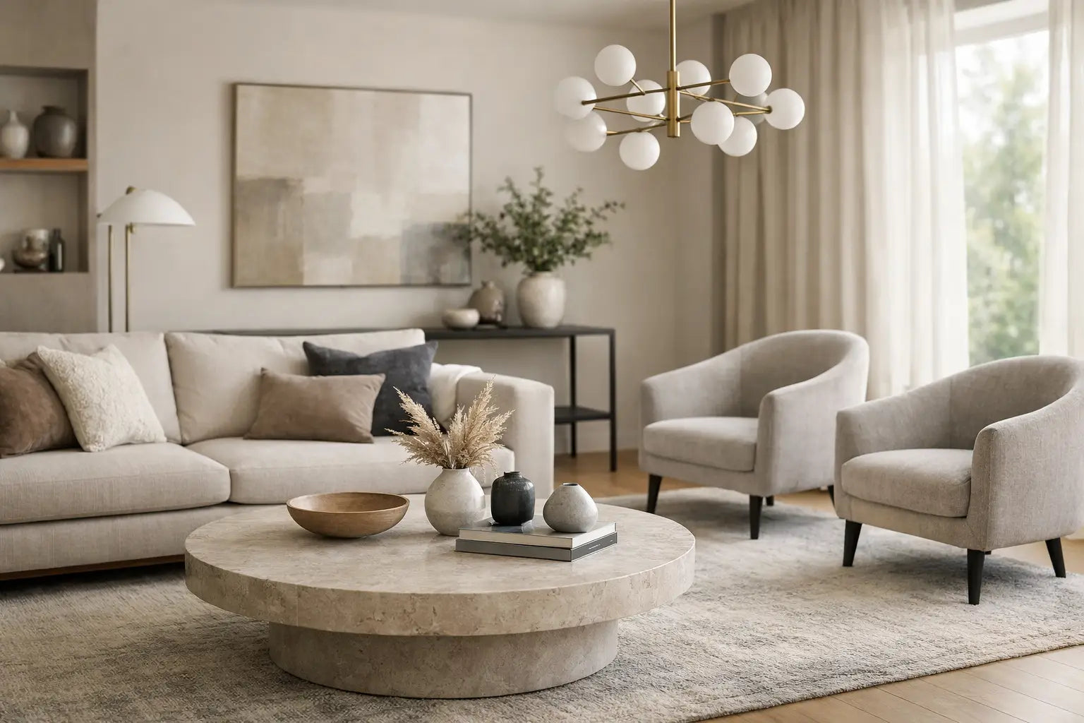 Decoración de sala sofisticada y elegante, sin excesos