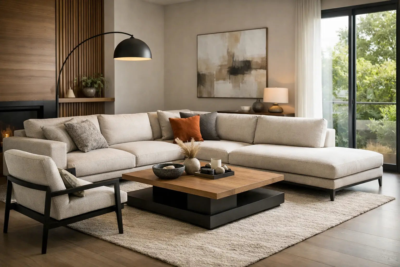 Sala en L moderna: claves para diseñarla bien