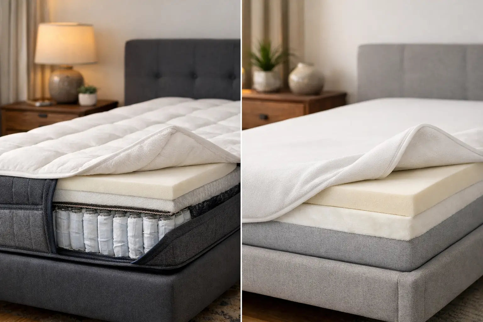 Colchón híbrido vs memory foam: qué elegir