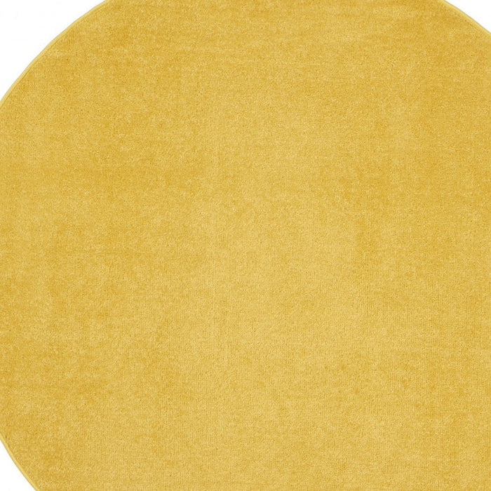 4' X 4' Round Non Skid Indoor / Outdoor Area Rug - Yellow