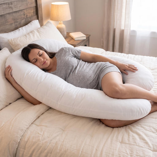 U - Shape Pregnancy Body Pillow For Side Sleeper Support - White US Pride