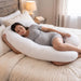 U - Shape Pregnancy Body Pillow For Side Sleeper Support - White US Pride