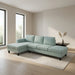 L - Shaped Sectional Sofa With Left Chaise & Ottoman - Pale Green Home Essentials