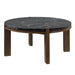 Estella - Coffee Table With Natural Marble Top - Black Top & Walnut ACME