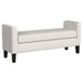 Hollis - Upholstered Accent Bench With Armrests Seating - Vanilla White Furniture Max