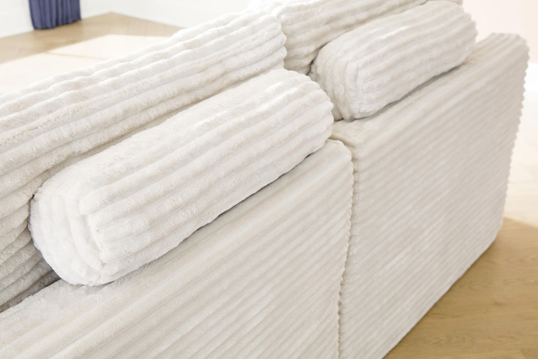Fannin - LAF / RAF Corner Chair (Set of 2) - Ivory Signature Design by Ashley®