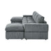 Upholstered Sectional With 2 Ottomans Living Room Seating - Dark Gray Home Essentials