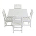 Outdoor Patio Dining Set, Square Table With Umbrella Hole And Armless Chairs Home Essentials