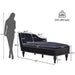Velvet Chaise Lounge, Button Tufted Right Arm Facing Lounge Chair With Nailhead Trim For Living Room - Black Luxe & Co.