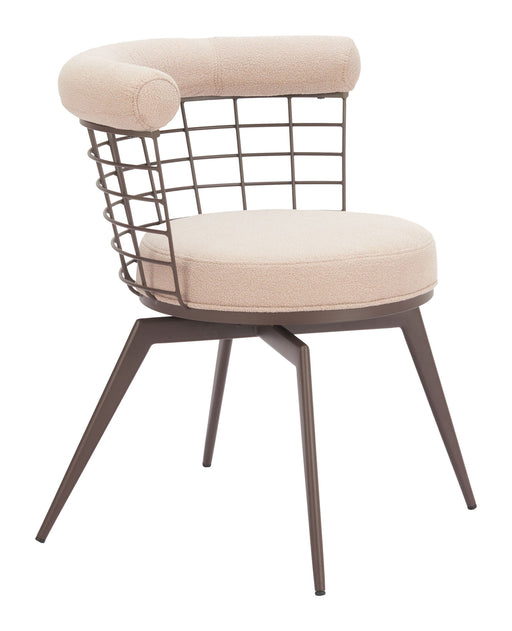 Saku - Swivel Dining Chair - Beige / Brown Zuo Modern