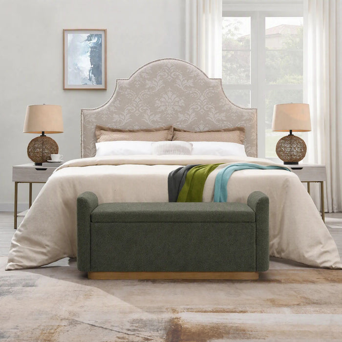 Upholstered Storage Bench With Safety Hinge Home Essentials