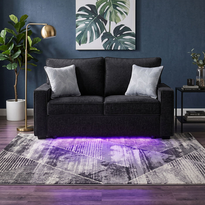 Rita - Loveseat, LED Base Lighting, Cushions And 2 Accent Pillows Matrix Furniture Group