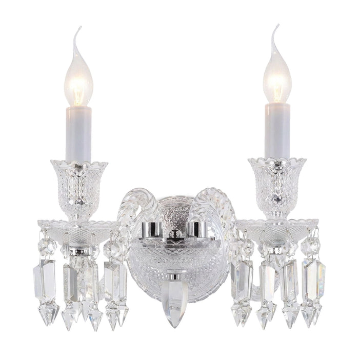 Michael Amini Lighting - Treviso 2-Light Traditional Crystal Wall Sconce - Clear Michael Amini