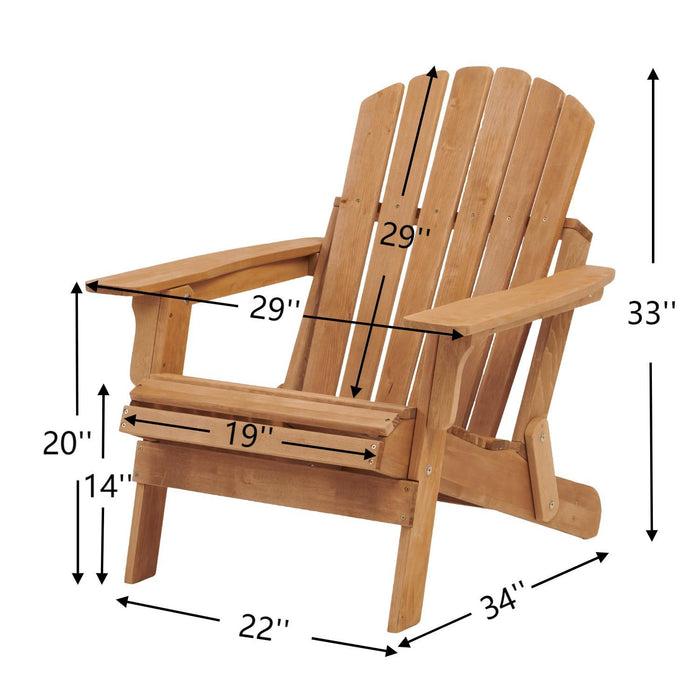 Oversize Outdoor Folding Adirondack Chair, Patio Chair For Garden Home Essentials