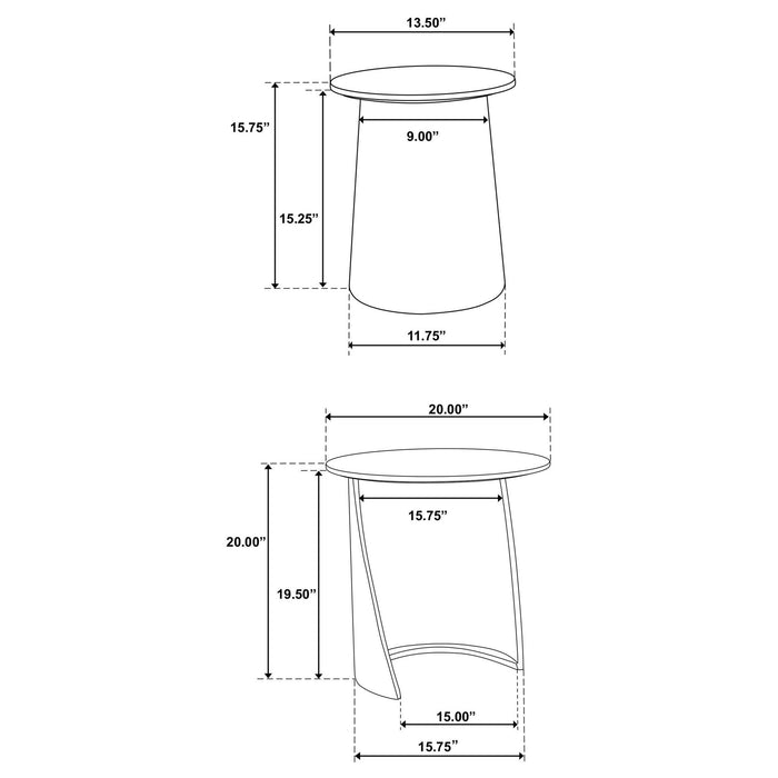 Lionett - 2 Piece Round Nesting Table Set And Round Design - Dark Brown Furniture Max