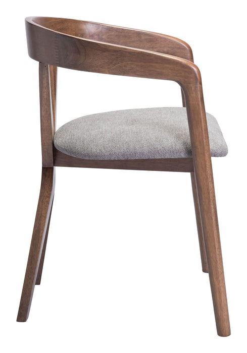 Cairo - Dining Chair - Dove Gray / Walnut Zuo Modern