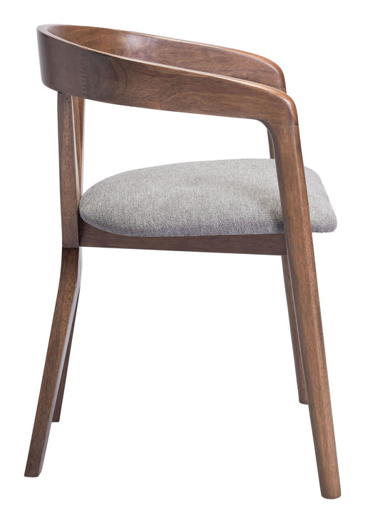 Cairo - Dining Chair - Dove Gray / Walnut Zuo Modern