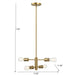 Trellis - 4 Lights Modern Gold Chandelier Vintage Pendant Fixture For Living Room - Clear / Gold Ashcroft Furniture