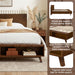 Queen Size Platform Bed Frame With Footboard Storage - Walnut Noble House