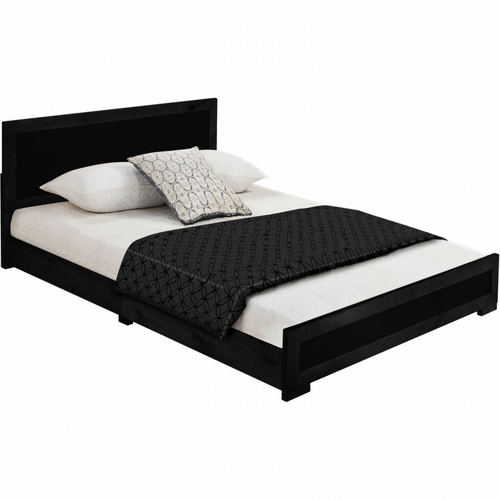 Moma Platform Queen Bed With Two Nightstands - Black Wood