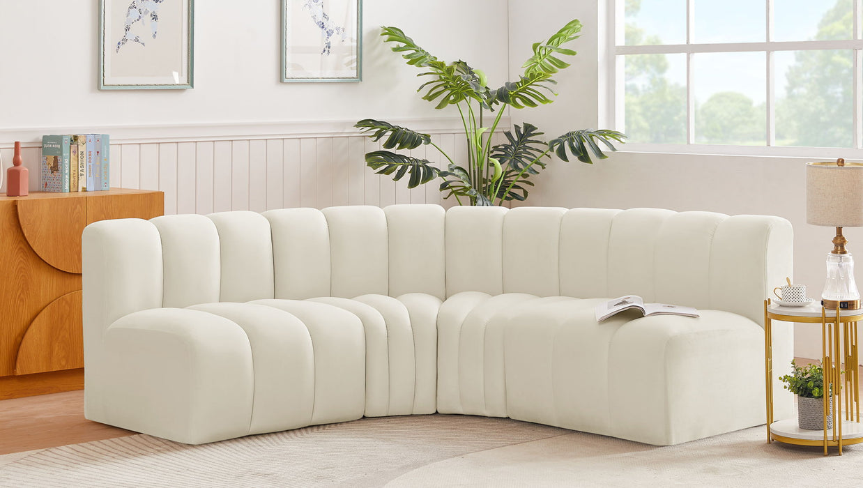 Arc - Velvet 4 Piece Corner Modular Sofa Meridian Furniture