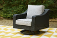 Beachcroft - Swivel Lounge Chair - Black / Light Gray Signature Design by Ashley®