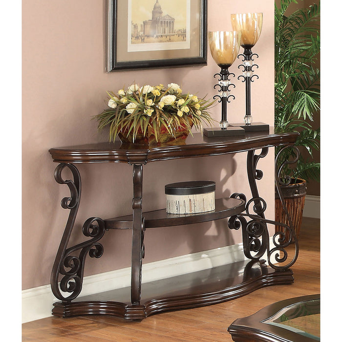 Gretta - Merlot 2 Shelf Sofa Console Table - Brown Furniture Max