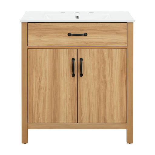 Bathroom Vanity With Flip Drawer, 2 Soft Close Doors, Adjustable Shelf And Ceramic Sink Hearth and Haven