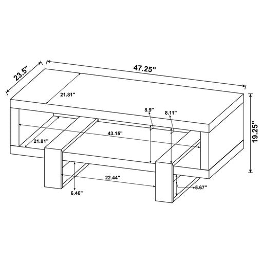 1 Shelf Coffee Table Design And Accents - Gray Furniture Max
