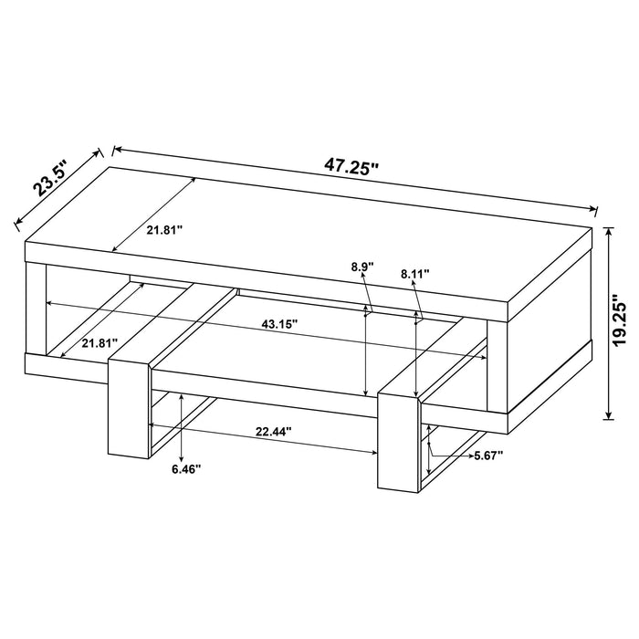 1 Shelf Coffee Table Design And Accents - Gray Furniture Max