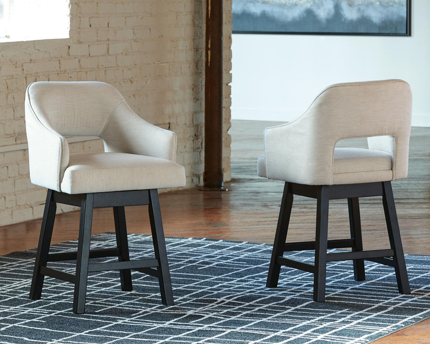 Tallenger - Upholstered Swivel Barstool (Set of 2) Signature Design by Ashley®
