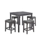 Lucian - Counter Height Pub Table With Tufted Stools Lilola Home