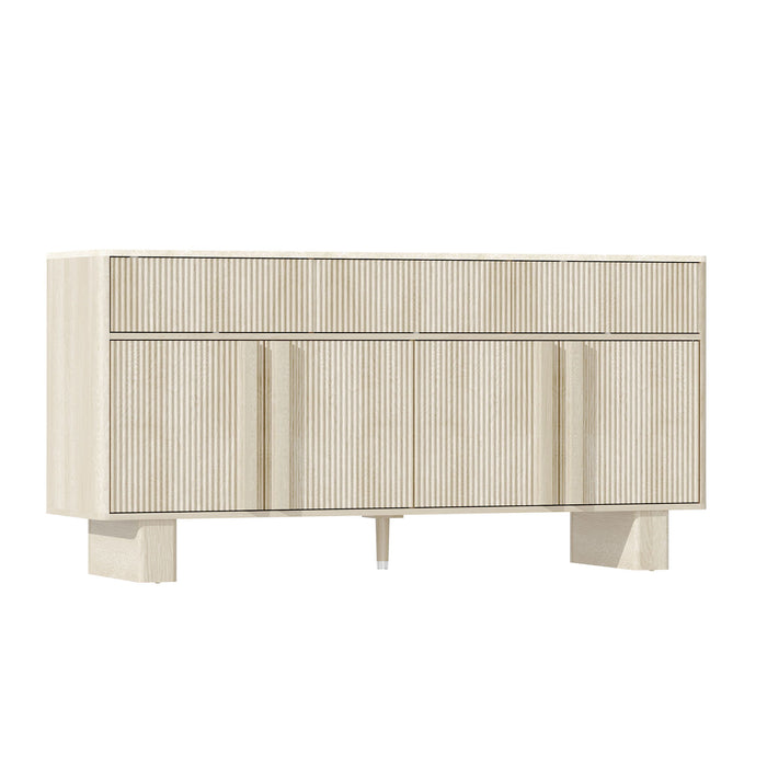 Sideboard Buffet Cabinet With 3 Drawers And 4 Doors For Dining Room Home Essentials