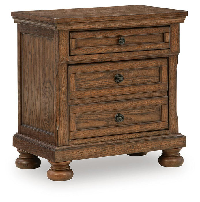 Zackaryn - Two Drawer Night Stand - Warm Brown Signature Design by Ashley®