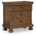 Zackaryn - Two Drawer Night Stand - Warm Brown Signature Design by Ashley®