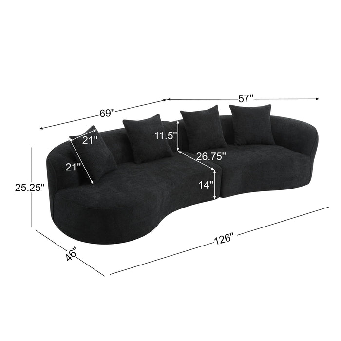 Elegant Curved Sectional Sofa With Full Foam Comfort Noble House