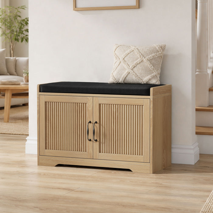 Entryway Shoe Bench With Double Doors Home Essentials