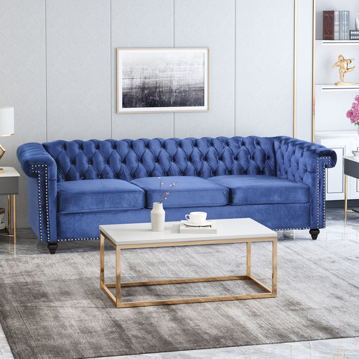 Chesterfield Style 3 Seater Sofa With Deep Button Tufting Noble House