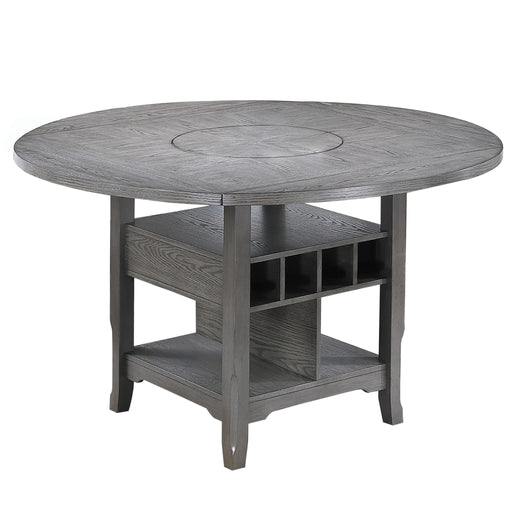 Counter Height Dining Table With Built In Lazy Susan And Storage Shelves Home Essentials