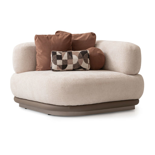 Bristol Point - Corner Chair - Fawn / Saddle Brown Michael Amini