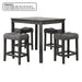 Transitional Counter Dining Set With 4 Tufted Stools Home Essentials
