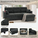 Convertible L - Shaped Sectional Sofa Bed With Storage Chaise, Cup Holders Home Essentials