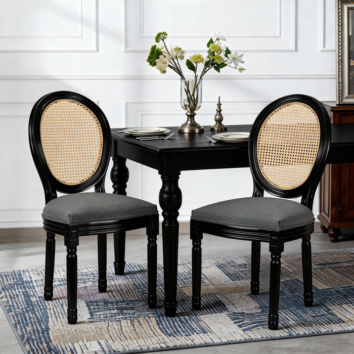 French Country Dining Chairs With Round Back (Set of 2) Home Essentials