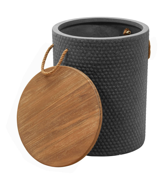 Beban - Outdoor Side Table - Natural / Black Zuo Modern