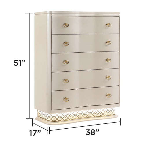 Flora - 5 Drawer Chest With Vertical Storage, LED Lighting - Champagne Matrix Furniture Group