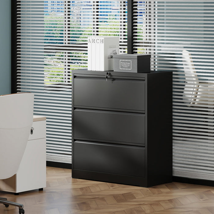 Lateral File Cabinet, Heavy Duty Filing Holds Letter/Legal/A4 Files Home Essentials