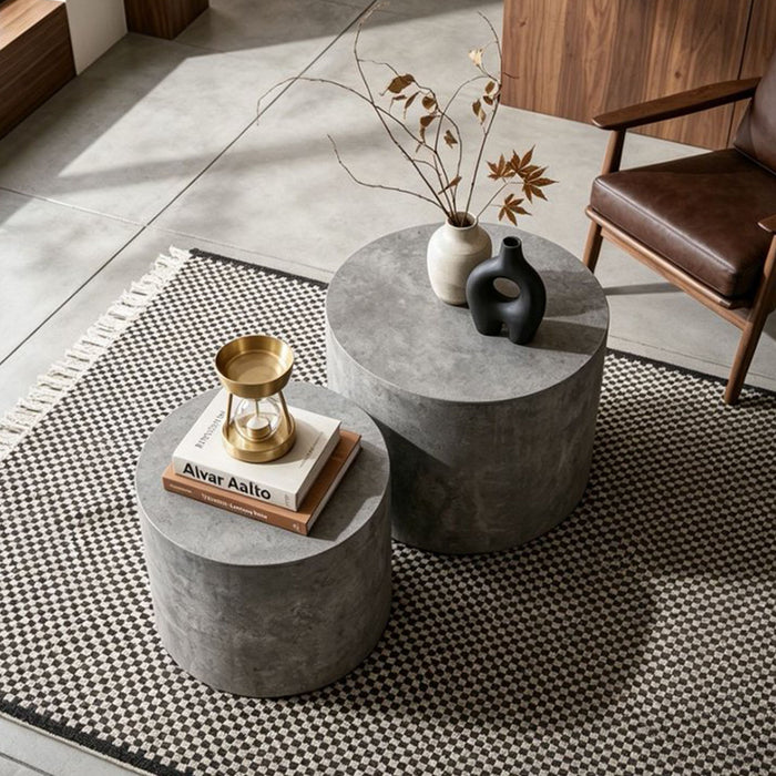Modern Round Nesting Coffee Table (Set of 2) Home Essentials