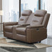 Keldon - Reclining Console Loveseat With Power Footrest - Brown New Classic