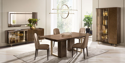 Fiamma - Dining Table With 2X18.5" Extensions - Brown / Gold Arredoclassic Italy